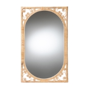 bali & pari Isley Modern Bohemian Natural Brown Rattan Accent Wall Mirror